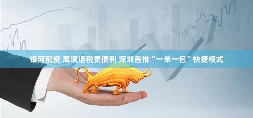 银河配资 离境退税更便利 深圳首推“一单一包”快捷模式