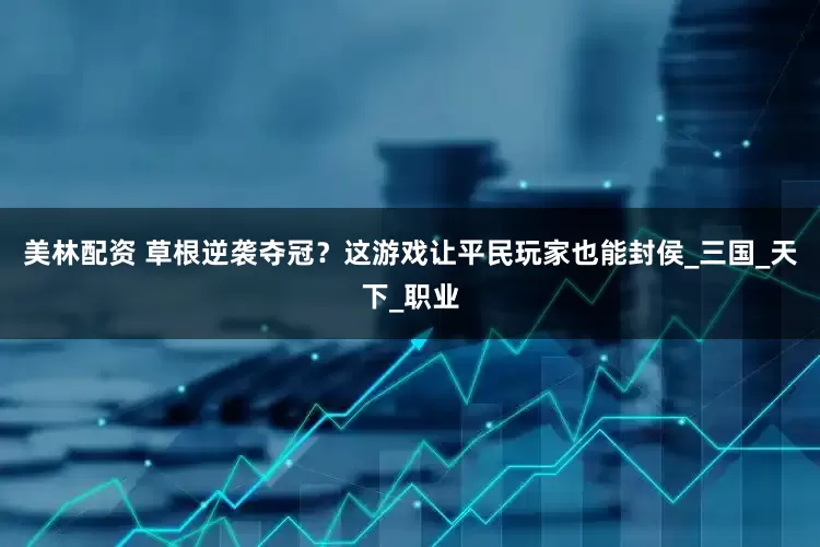 美林配资 草根逆袭夺冠？这游戏让平民玩家也能封侯_三国_天下_职业